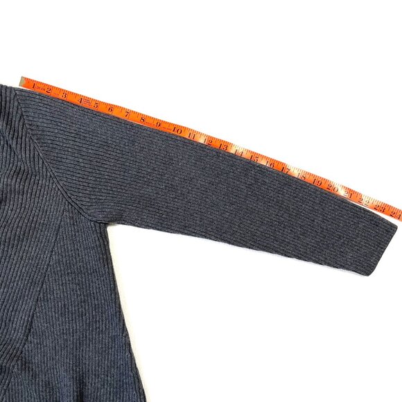 Coldwater Creek Gray Ribbed V Neck Sweater Thick Knit Long Sleeves Size 1x / 18 - Picture 9 of 12